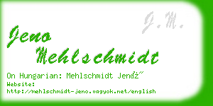 jeno mehlschmidt business card